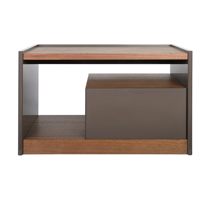 Latitude Run® Rikki Walnut/Gray Nightstand Wayfair